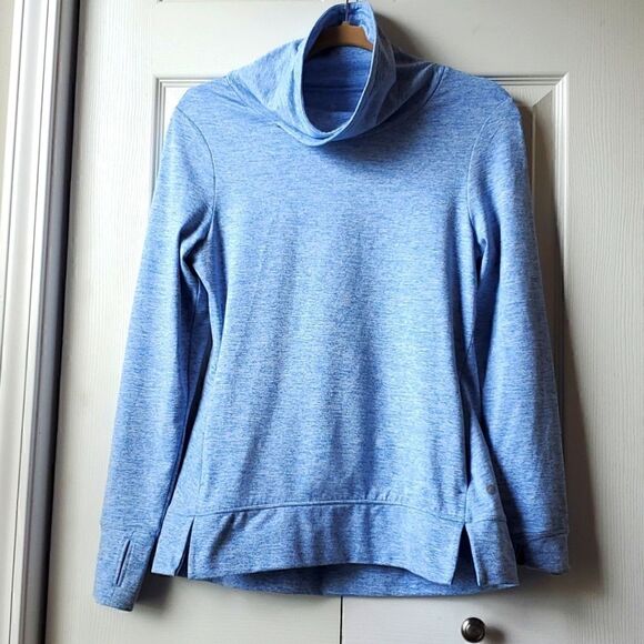 Apana Tops - Apana Heathered Light Blue Cowl Neck Pullover